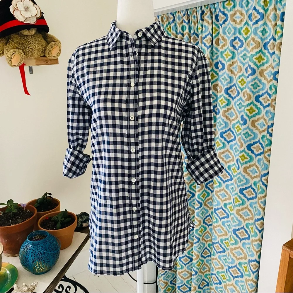 J. Crew Classic-fit Boy Shirt in Crinkle Gingham (size 4P)